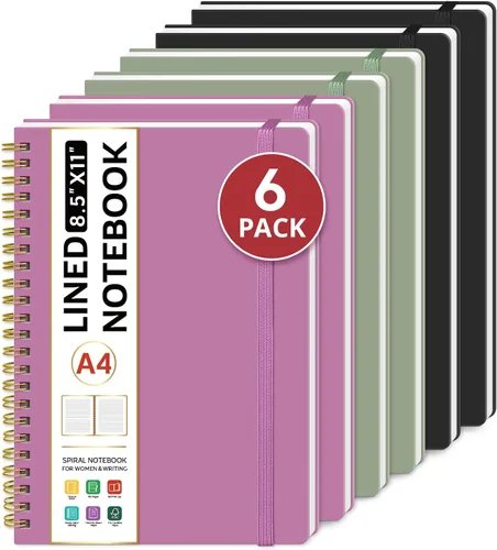 Miniatura 37 de Taja Cuaderno con forro en espiral, cuadernos de 8.5 x 11 pulgadas para trabajo, diario grande A4 para mujeres y hombres, cuaderno de diario
