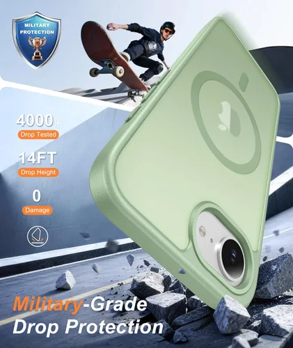 Miniatura 737 de FNTCASE Funda para iPhone 17 Pro: Fundas delgadas translúcidas de color azul claro compatibles con MagSafe, protección completa de la cámara