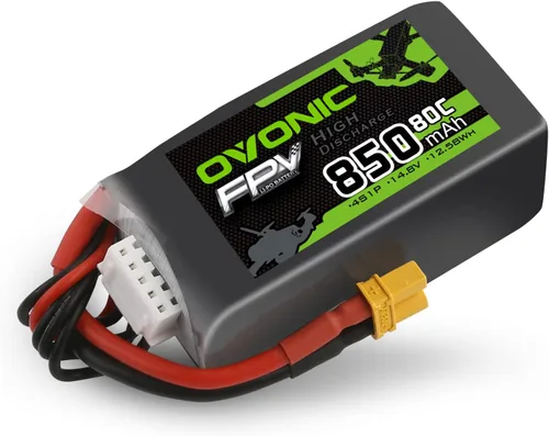 OVONIC 4S Lipo Batería 80C 850mAh 14.8V Lipo Batería con XT30 Conector para RC FPV Racing Drone RC Avión Helicóptero Quadcopter