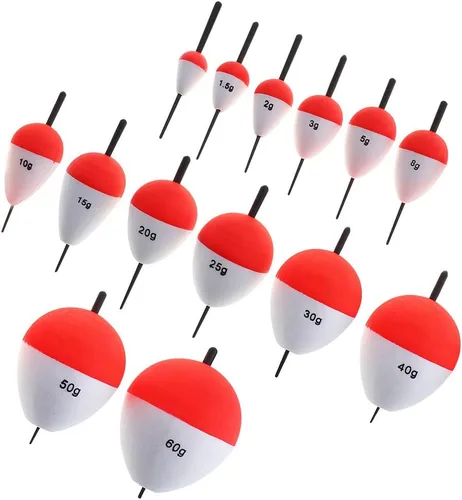 Miniatura 4 de Flotador de espuma dura a presión rojo y blanco para Crappie, Panfish, Walleyes, 14