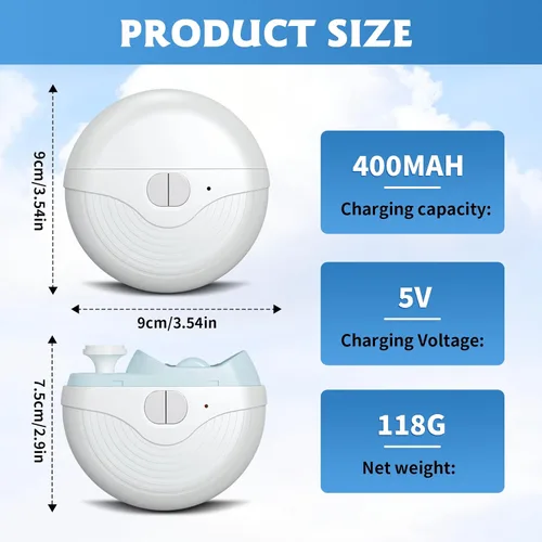 Miniatura 7 de Cortaúñas eléctrico inteligente para adultos mayores, uñas automáticas de 3 velocidades de potencia fuerte, recortadora de uñas automática de Negro