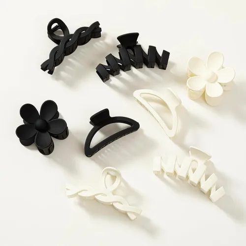 Miniatura 23 de Sunolga 8 pinzas para cabello para mujer, pinzas de garra con forma de flor para cabello grueso, accesorios para cabello antideslizantes
