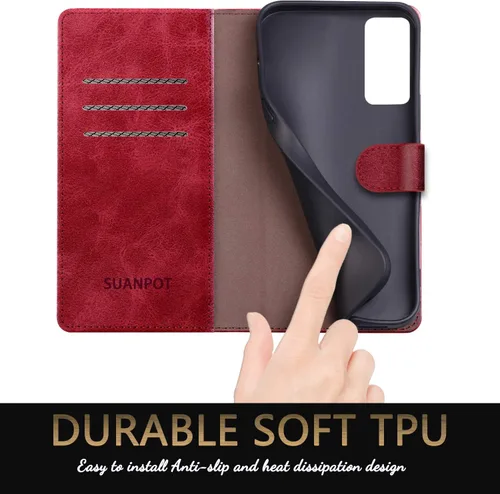 Miniatura 6 de SUANPOT Funda de piel tipo cartera para Samsung Galaxy S20 FE con bloqueo RFID, tarjetero de crédito, libro de folio con tapa de PU para S20FE 5G