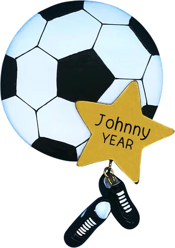 Adorno de fútbol personalizado 2026 | Adornos de Navidad deportivos grabados con láser para árbol | Bola personalizada con regalo de recuerdo de
