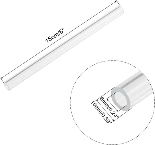 Miniatura 2 de MECCANIXITY Tubo acrílico transparente rígido redondo 9 piezas 0.157 in (5/32 pulgadas) ID 0.315 in (5/16 pulgadas) OD 6" para lámparas y linternas