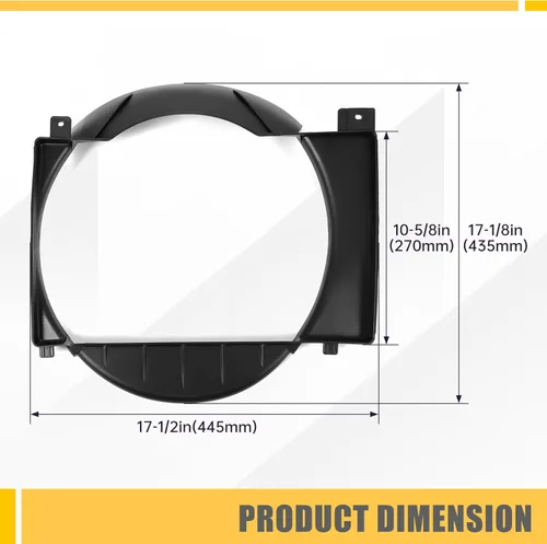 Miniatura 3 de KUAFU Cubierta de ventilador de enfriamiento de radiador compatible con Jeep Cherokee 1987-2001 Reemplaza CH3110104 52027501AB 52027501AC Plástico