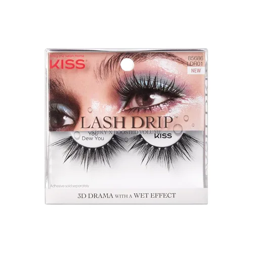 Miniatura 11 de KISS - Pestañas postizas Lash Drip, Spiky X Boost Volume, efecto hidratado de aspecto húmedo único, pestañas postizas reutilizables de varias (Icy)