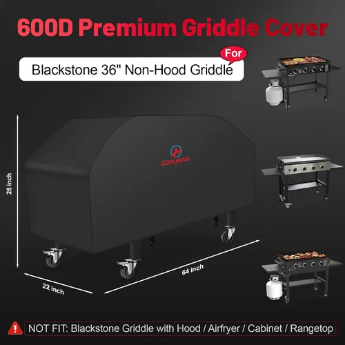 Miniatura 2 de Comnova - Cubierta de parrilla para Blackstone de 36 pulgadas - Funda de parrilla plana de 36" de 600D sin capucha, cubiertas de parrilla