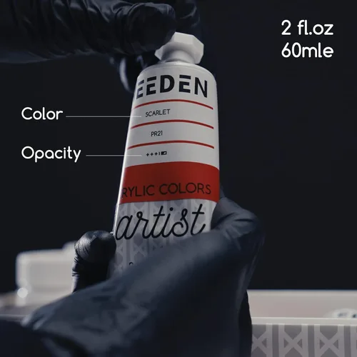 Miniatura 3 de Juego de pintura acrílica para artistas MEEDEN - 60ml/ 2oz*9 tubos de pintura acrílica de cuerpo pesado - Suministros de arte para pintar en lienzo