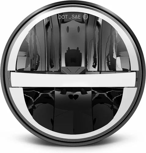 UNI-SHINE Faro LED para motocicleta de 5.75 pulgadas, 5-3/4 pulgadas, aprobado por DOT, con DRL de haz alto y bajo, Plug and Play, faro clásico