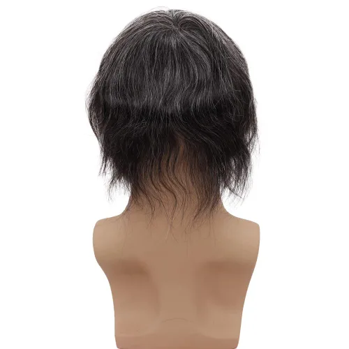 Miniatura 6 de Toupee para hombre, unidad de tejido de cabello humano virgen europeo, sistema de repuesto de poliuretano de encaje único, postizo para hombres