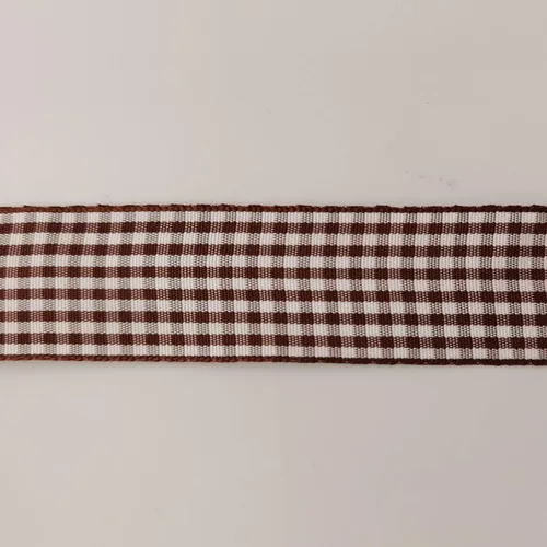 Miniatura 8 de Cinta de cuadros a cuadros vichy marrón 25 yardas cada rollo 100% poliéster (1 pulgada, marrón)