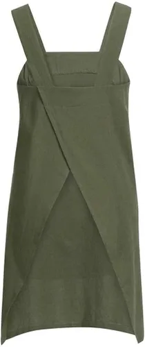 Miniatura 2 de Delantal de lino de algodón, delantal con espalda cruzada para mujer con bolsillos, mandil para hornear o cocinar Verde