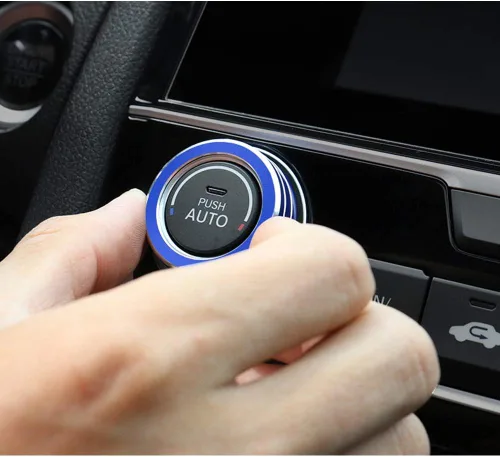 Miniatura 3 de 2 botones de aluminio para interruptor de CA, cubierta de aire acondicionado, control de clima, perilla de anillo para Honda 10ª generación Civic