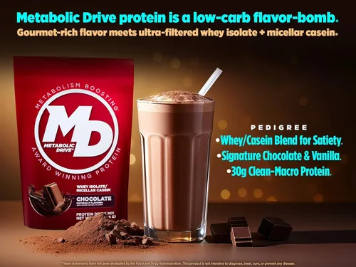 Miniatura 3 de Biotest Metabolic Drive Protein - Bomba de sabor baja en carbohidratos - 20 porciones, chocolate