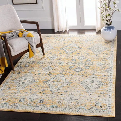 Miniatura 22 de SAFAVIEH Evoke Collection EVK224G - Alfombra decorativa bohemia y oriental que no desprende pelusa, para sala de estar y dormitorio, 2 pies 2