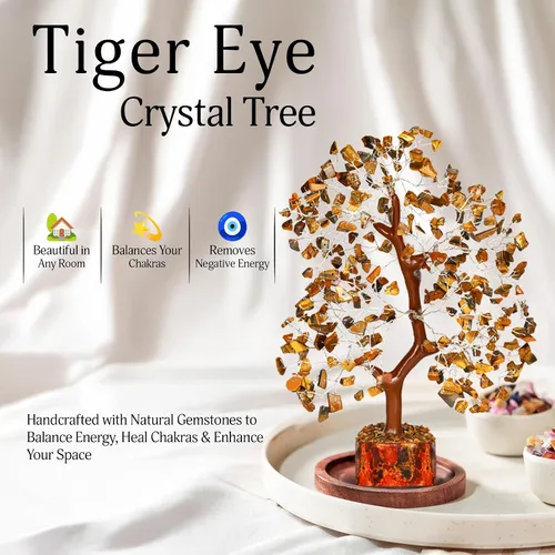 Miniatura 5 de YATSKIA Árbol de cristal de ojo de tigre, árbol de la vida, piedra de ojo de tigre, árbol de piedras preciosas, decoración de cristal, decoración