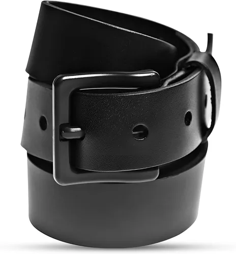 Cinturón de cuero italiano de 1 3/8 pulgadas | 1.378 in TSA y apto para aeropuertos sin metal para hombres y mujeres | Cinturón italiano negro y
