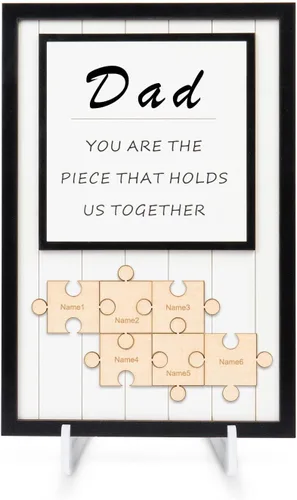 Miniatura 16 de Letrero personalizado con nombre de la familia, adornos de madera para la familia, placa de rompecabezas con nombre personalizado, decoración
