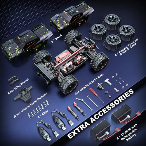 Miniatura 6 de Autos RC sin escobillas 1/14 para adultos, rápidos 50+ mph, camiones RC 4x4 todoterreno impermeables, auto eléctrico de control remoto de alta