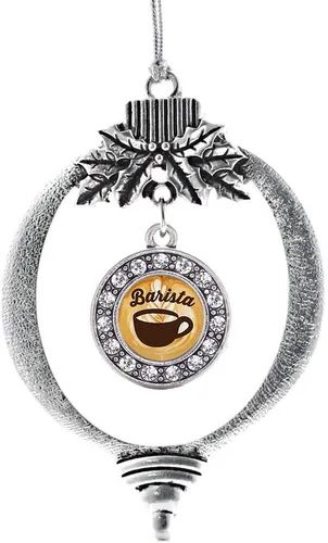 Miniatura 132 de Inspired Silver - Twin One - Adorno festivo de Navidad de plata - Adorno festivo de árbol de Navidad con dije de círculo y circonita cúbica