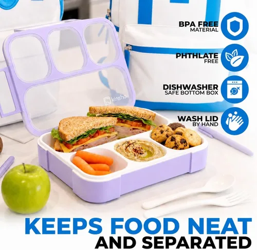 Miniatura 3 de Rainbow Unicorn Sports Bento - Fiambrera para niños, mujeres, niñas, niños, porción de aperitivos para niños pequeños, preescolares, almuerzos