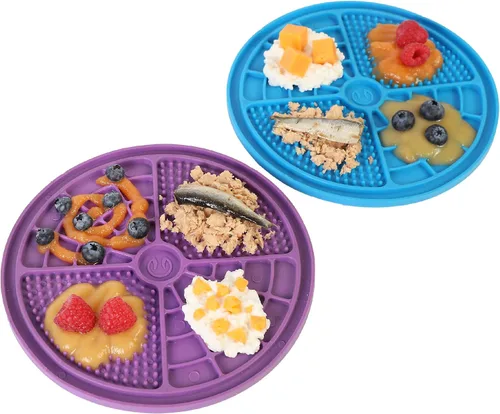 Miniatura 2 de Hyper Pet IQ - Tapete para lamer perros y gatos, cuidado dental, aburrimiento, superficie texturizada, ventosas, 7.88 x 0.25 x 7.88 pulgadas