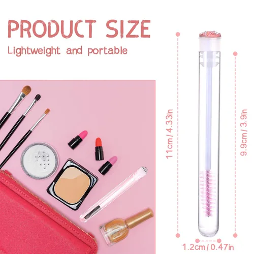 Miniatura 6 de Dming - Cepillo para pestañas, herramienta de maquillaje, suministros para extensiones de pestañas, cepillo de limpieza, rímel con diamante, 50