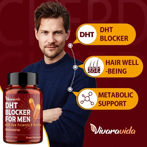 Miniatura 4 de DHT Blocker for Men Suplemento para el crecimiento del cabello con palma enana americana y biotina, vitaminas para el crecimiento del cabello