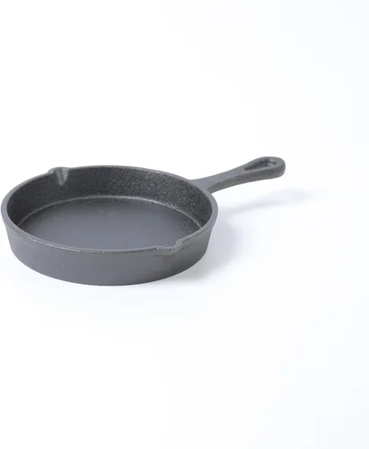 HAWOK Sartén de hierro fundido, sartén redonda, mini servidor, DIA.5.3 pulgadas, negro