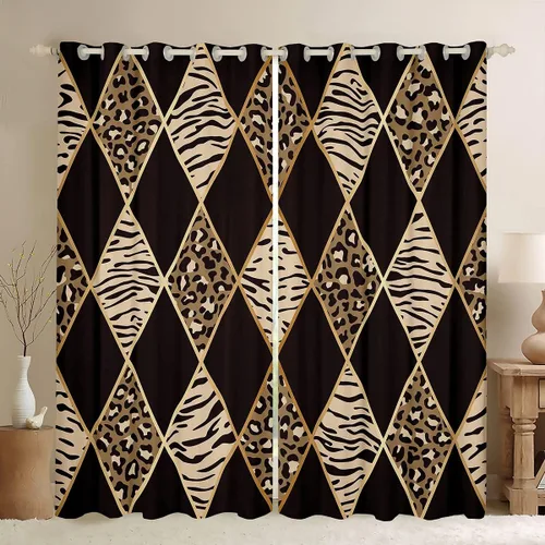 Miniatura 36 de Cortinas opacas con diseño de galaxia psicodélica, estilo bohemio, sol, luna, arcoíris, teñido anudado, 84 pulgadas de ancho x 63 pulgadas de largo