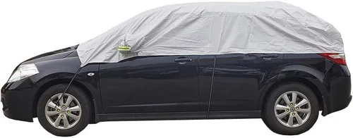 Miniatura 2 de JSCARLIFE Cubierta de media cubierta de automóvil impermeable, cubierta de nieve para parabrisas impermeable, resistente al viento, a prueba