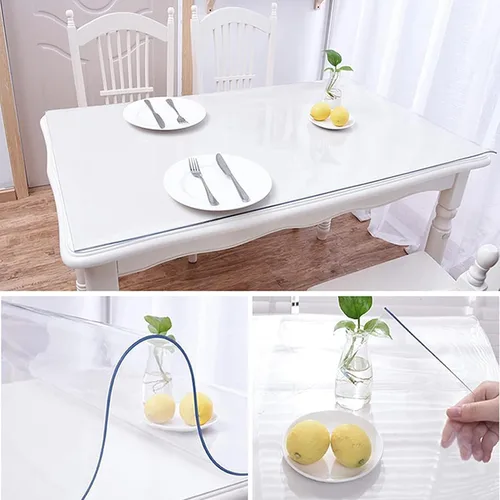 Miniatura 3 de Mantel de PVC transparente transparente para mesa de escritorio, protector de mesa, resistente al agua, de vidrio suave, tamaño personalizado 0.039