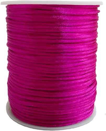 Miniatura 9 de 2.0mm Hilo de Cordón de Seda de Nylon para Cuentas de Macramé, Pulseras, Nudos Chinos, Collares, Joyería 109 Yardas (Verde Oscuro)