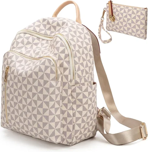Miniatura 10 de Mochila Monedero para Mujer de Cuero Anti-robo Grande de Diseñador de Moda Mochila de Viaje Bolsa Mochila para Hombre Bolsas de Hombro, A-Marrón