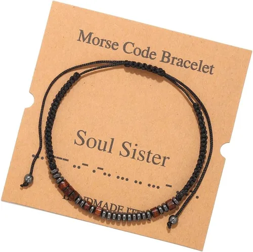 Pulseras con código morse para mujeres y hombres, regalos para su mejor amiga, pulseras inspiradoras divertidas para mujeres y niñas, joyería