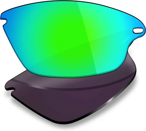 Miniatura 5 de mryok 4pares polarizadas lentes de repuesto para Oakley Fast Jacketanteojos de sol, Stealth negrorojo fuegoazul hieloverde esmeralda