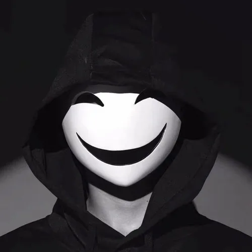 Miniatura 3 de CAFELE Máscaras japonesas de invasión de talle alto, cosplay, francotirador, Tenkuu, Shinpan, máscaras de sonrisa blanca para Halloween, accesorios