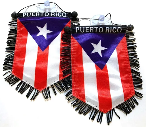 Miniatura 3 de Puerto Rico pequeña bandera puertorriqueña para automóviles hogar pared puerta ventana bandera accesorios decoración colgante decoración pancartas