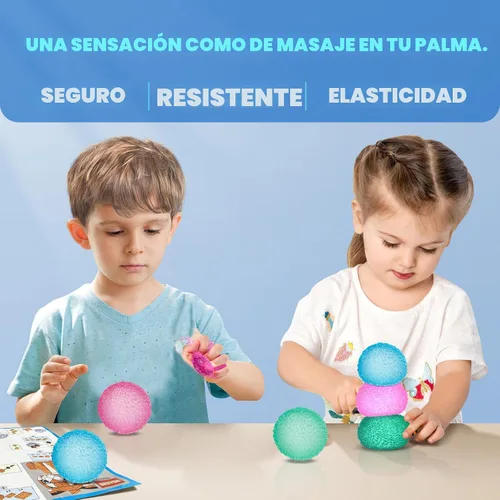Miniatura 3 de 3 bolas antiestrés para adultos, bola blanda sensorial con textura de gel de memoria para niños y adultos, ejercicios de mano, regalos de fiesta