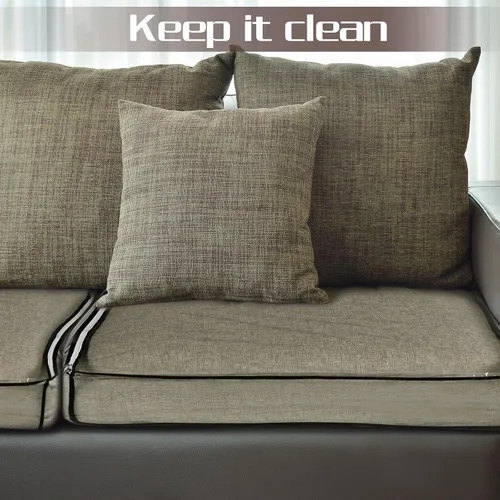Miniatura 6 de Geetery Fundas de Cojín de Asiento de Sofá de Plástico PVC Impermeables Fundas de Sofá Muebles Funda de Asiento de Sofá para Proteger Contra