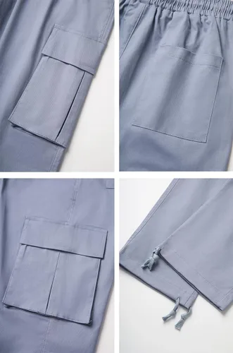 Miniatura 6 de THWEI Pantalones cargo para hombre, pantalones deportivos casuales de algodón, holgados, rectos