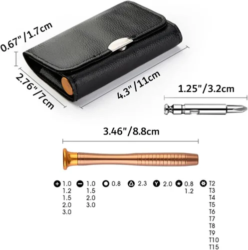Miniatura 7 de Juego de destornilladores Harita Magnético de precisión portátil 25 en 1 Mini destornillador pequeño con cabeza Phillips y ranurada con bolsa