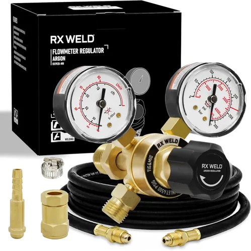 Miniatura 6 de RX WELD Reguladores de argón, medidores de gas para soldadura, regulador para MIG y TIG, conexión de entrada CGA580