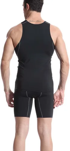 Miniatura 5 de Audoc Camiseta de compresión para hombre, paquete de 3 unidades, color negro, camiseta sin mangas de compresión atlética