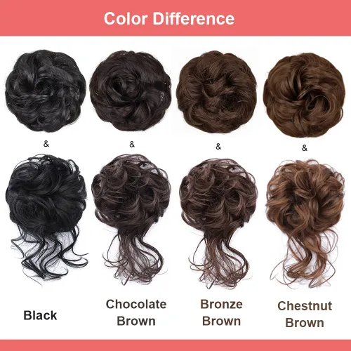 Miniatura 7 de KETHBE Extension de Cabello con Moño Desordenado para Mujer, Banda Elástica para Peinados Rizados, Extensiones de Cabello para Moños, Scrunchie