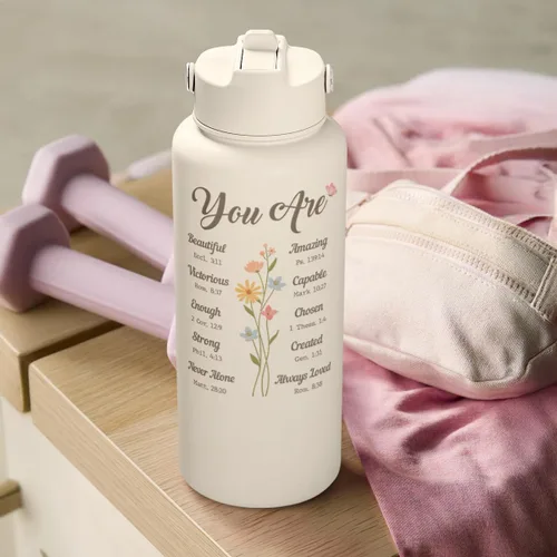 Miniatura 7 de Regalos cristianos para mujeres, botella de agua inspiradora de acero inoxidable de 32 onzas con aislamiento con tapa, regalos religiosos para mamá