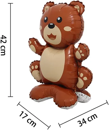 Miniatura 2 de Globo autoportante 3D Animal Zorro Koala León Elefante Panda Vaca Conejo dinosaurio Triceratops Stegosaurus para baby shower, globos de aluminio