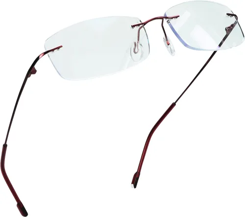 Miniatura 6 de LifeArt - Gafas con bloqueo de luz azul, anteojos de lectura para computadora, gafas sin montura marrón (04_858_brown)