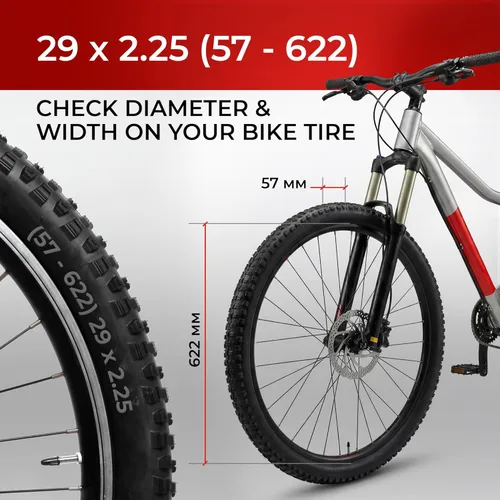 Miniatura 2 de Fincci Maori - Neumático de bicicleta plegable de 29 x 2.25 pulgadas 57-622 60 TPI con protección de nailon para bicicleta híbrida de montaña enduro